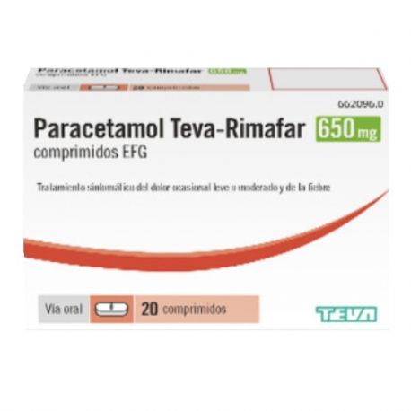 PARACETAMOL TEVA-RIMAFAR 650 MG 20 COMPRIMIDOS