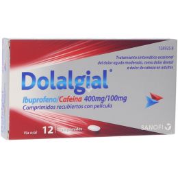 DOLALGIAL IBUPROFENO/CAFEINA 400 mg/100 mg 12 COMPRIMIDOS RECUBIERTOS